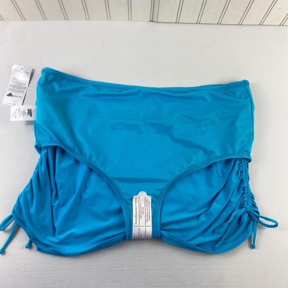 NWT Lands’ End Women’s Bright Blue Ruched Sides Swim Skirt Sz 18 - Picture 8 of 14